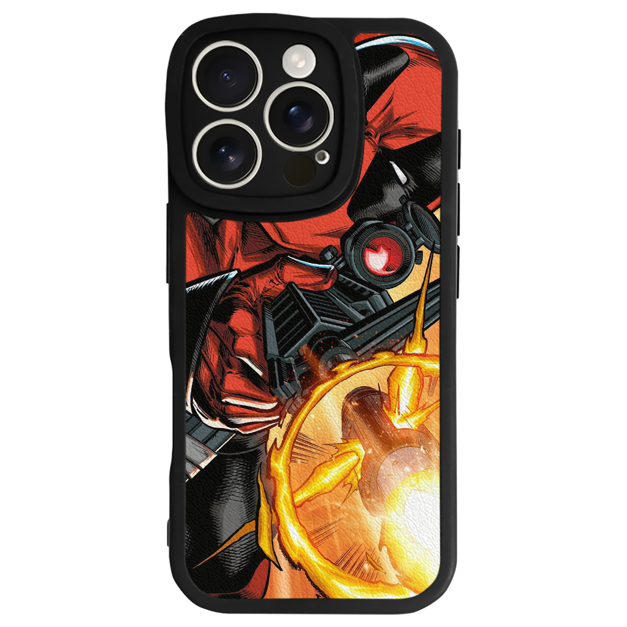 （画像用） Deadpool デッドプール 【iPhone 16シリーズ対応】シリコンスマホケース（レザー調） 材質：シリコン